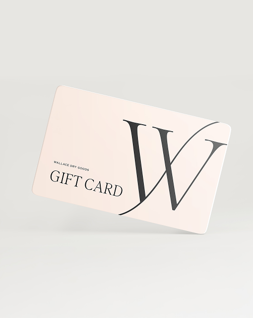 Gift card with a logo on a light gray background
