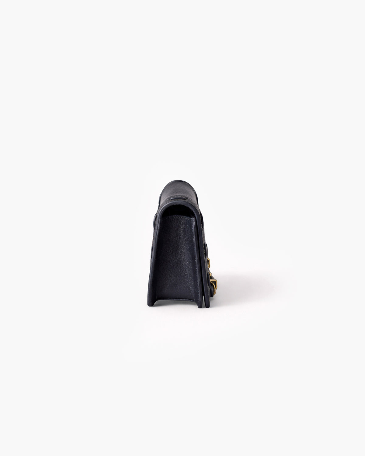 Black high-heeled shoe on a white background